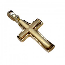 9ct Brushed and Polished Yellow Gold Italian Made Cross
